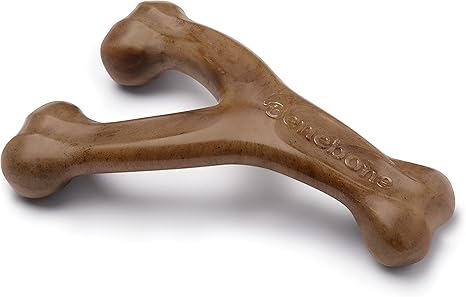 Durable Dog Chew Toy – Wishbone Shape with Real Bacon Flavor