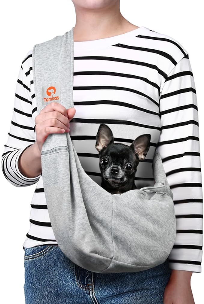 Pet Sling Carrier for Small Dogs and Cats – Hands-Free Travel Shoulder Bag with Safety Belt