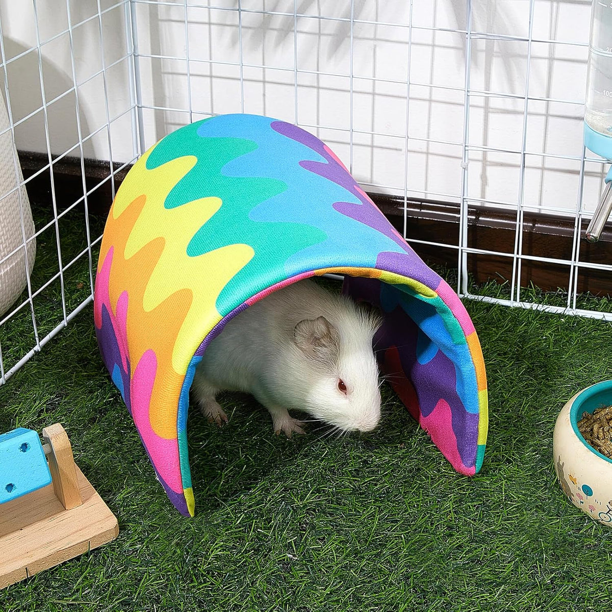 Foldable Guinea Pig Tunnel & Hideout – Rainbow Wave