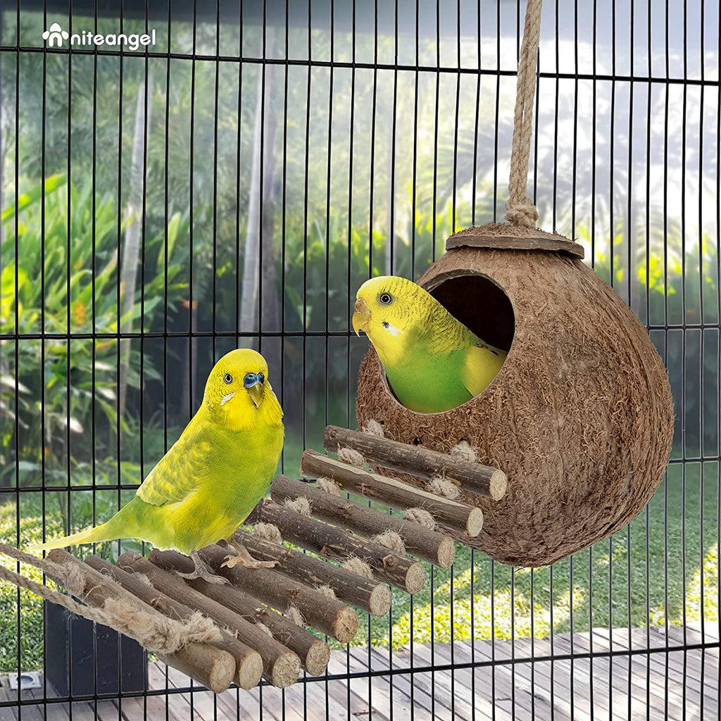 Natural Coconut Hideaway with Hanging Ladder