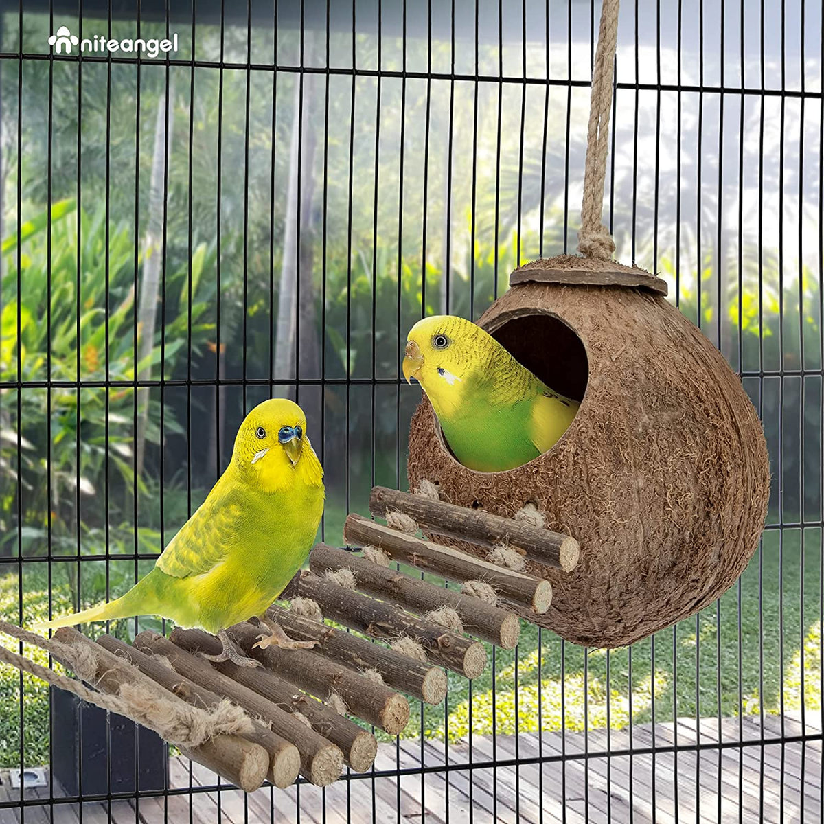 Natural Coconut Hideaway with Hanging Ladder