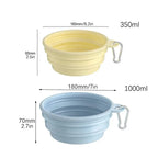350Ml/1000Ml Collapsible Dog Bowl Outdoor Travel Pet Drinking Bowl for Dog Cats Folding Silicone Bowl Puppy Food Container