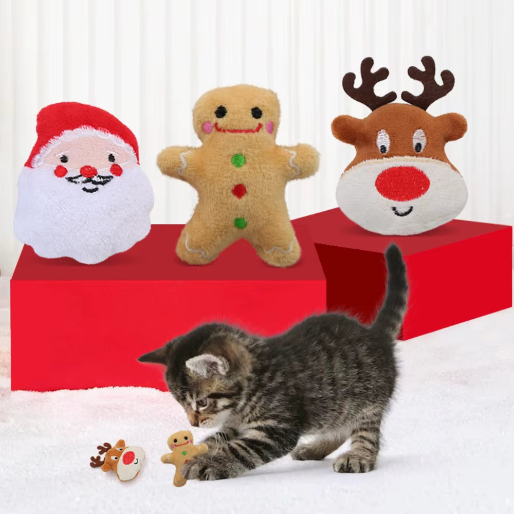 Christmas plush cat toys with catnip – photo 2