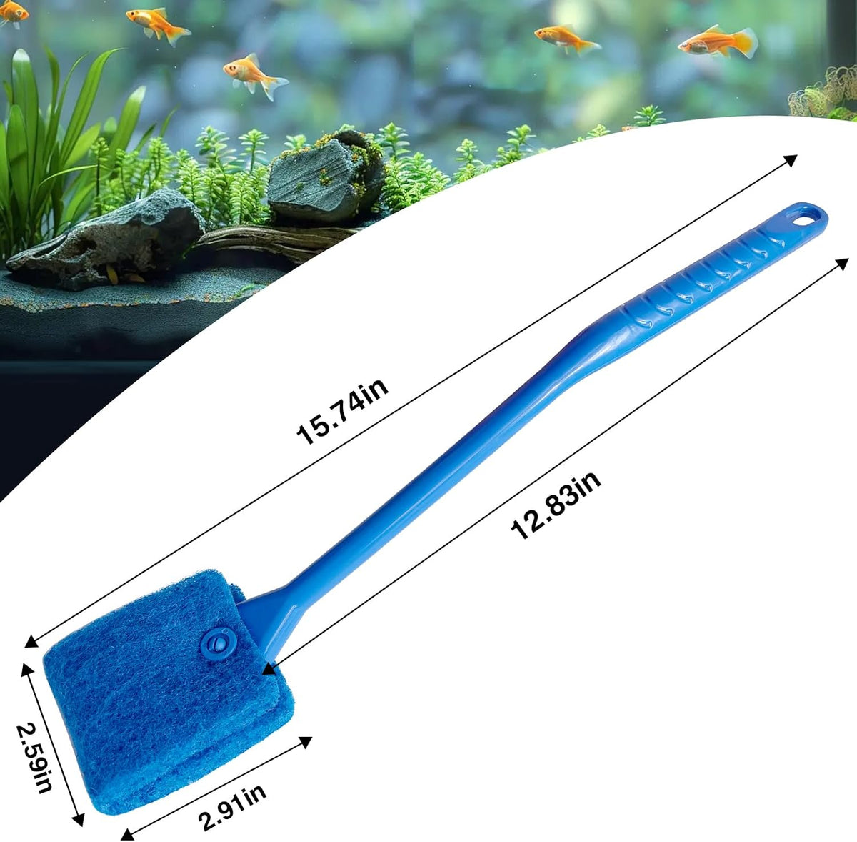 Aquarium Cleaning Brush – Double-Sided Sponge with Long Handle