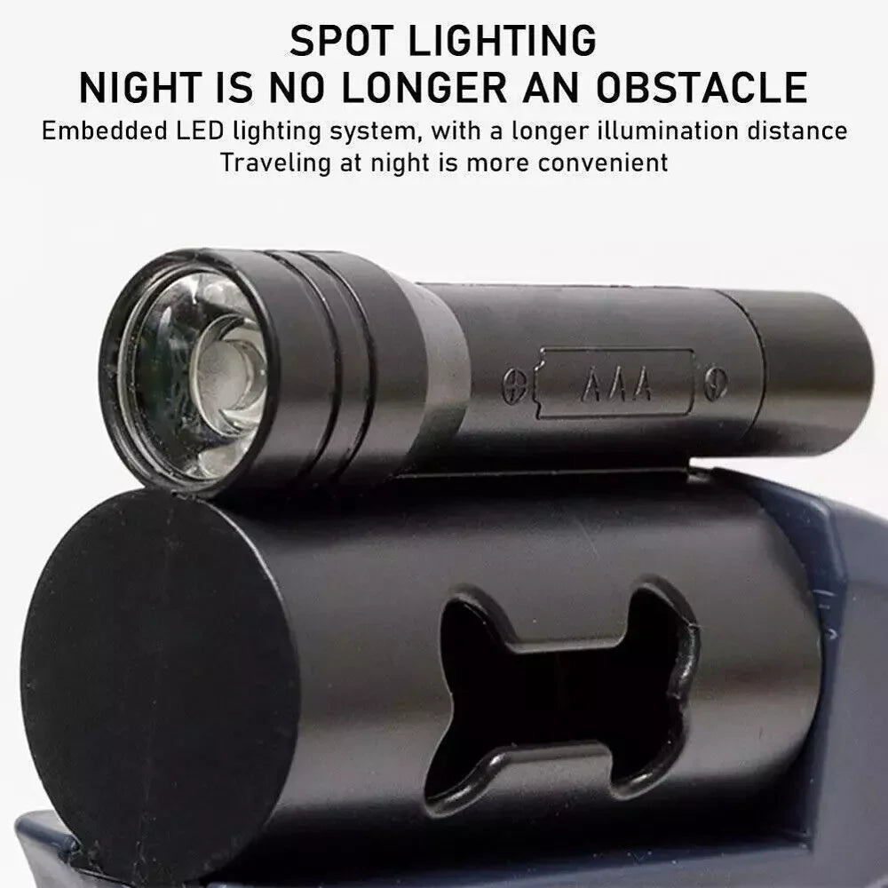 Dual Retractable Dog Leash with LED Light & Bag Holder – 10 ft