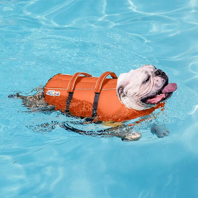 Dog Life Jacket with Rescue Handle – Reflective Adjustable Life Vest for Swimming and Boating