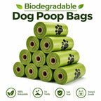 Dog Poop Bag Refill Rolls – Green Paw Print, 10-Pack