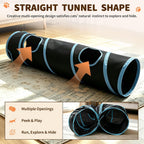 Collapsible Black Play Tunnel for Cats & Rabbits