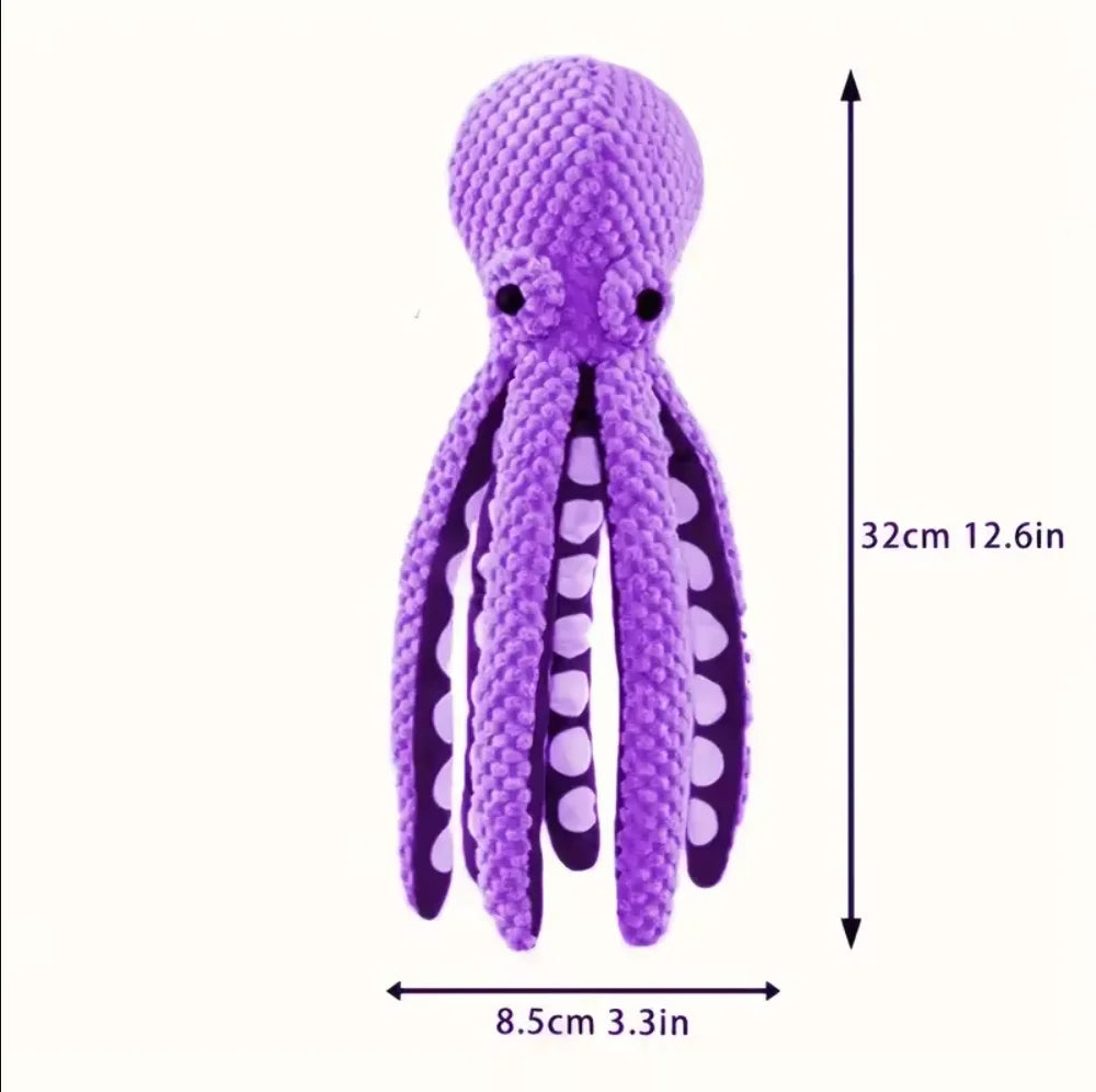 Octopus dog toy squeaky plush