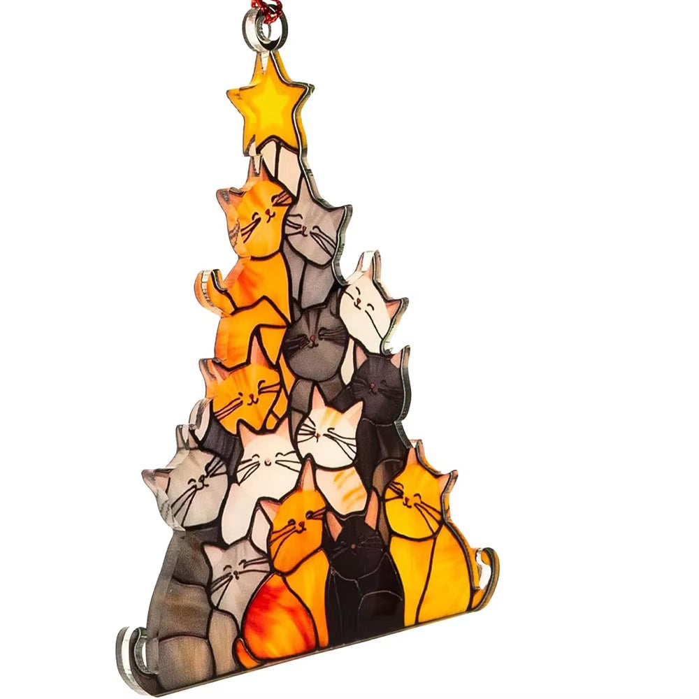 Cat Christmas tree suncatcher ornament – photo 3