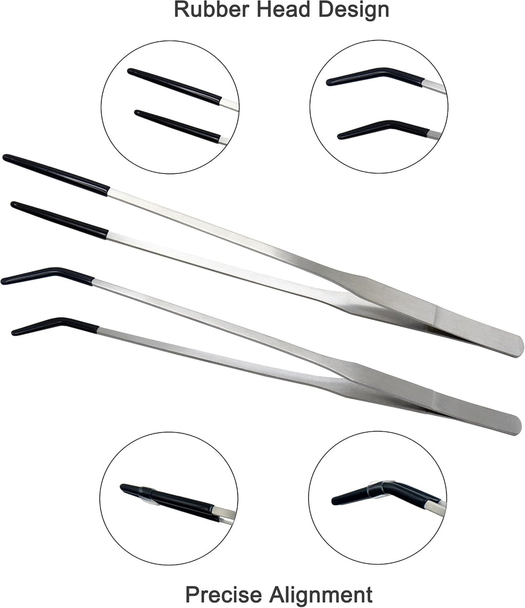 Reptile Feeding Tongs – 2-Piece Stainless Steel Set, 10.6 inches