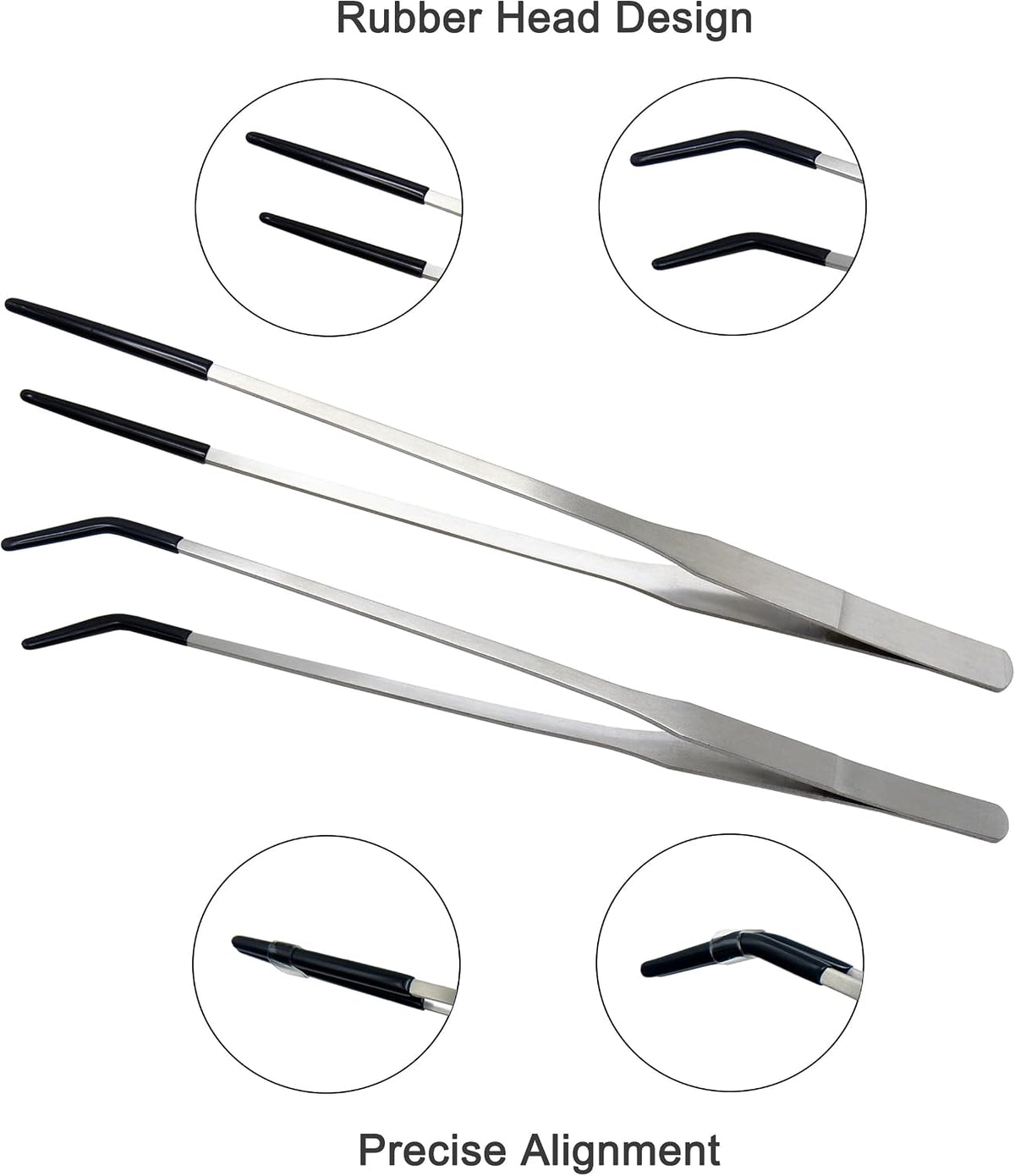 Reptile Feeding Tongs – 2-Piece Stainless Steel Set, 10.6 inches