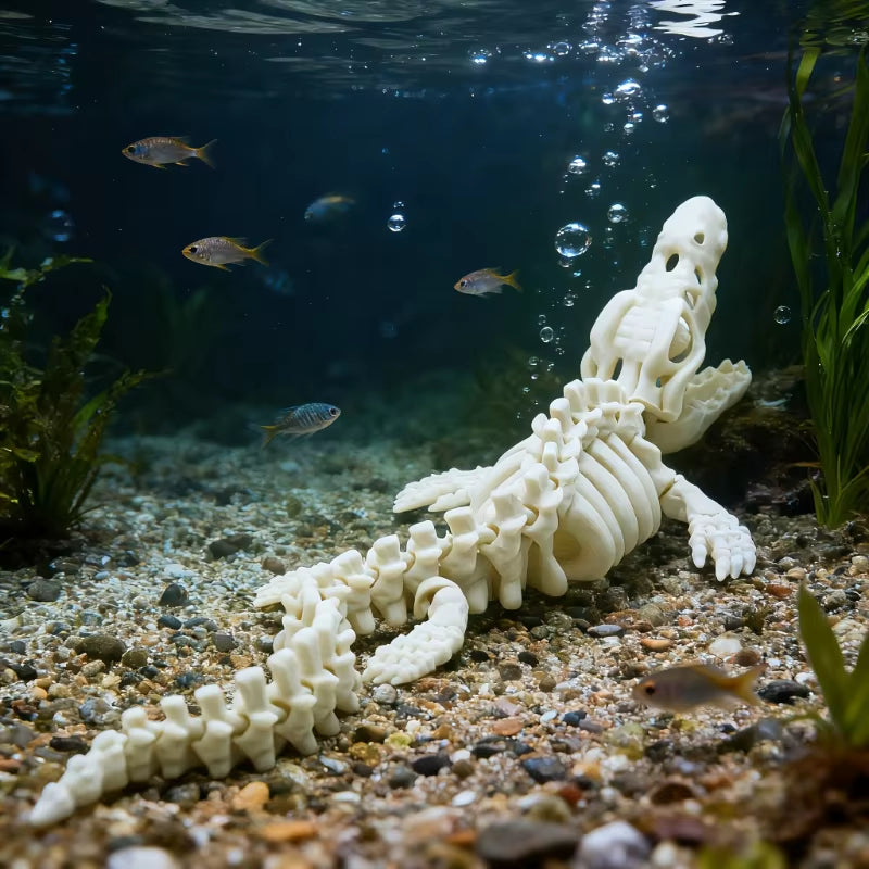Dinosaur skeleton fish tank decoration