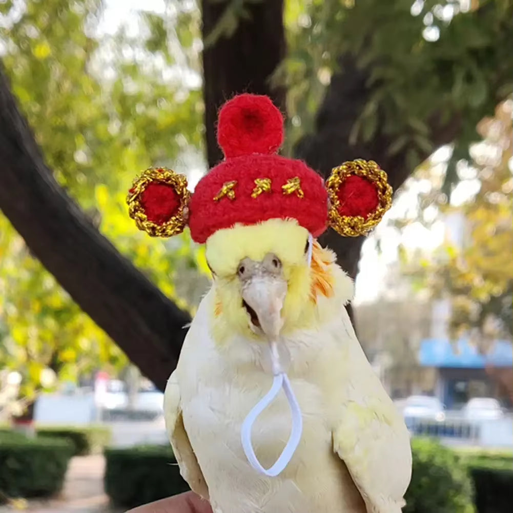 Mini Knitted Bird Hat Cute Handmade Knitted Hat Funny Parrot Headwear Guinea Pig Hamster Accessories Bird Supplies Small Pet Hat