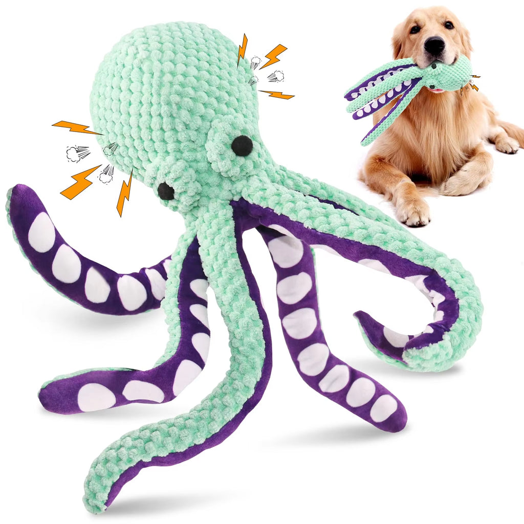 Octopus dog toy squeaky plush