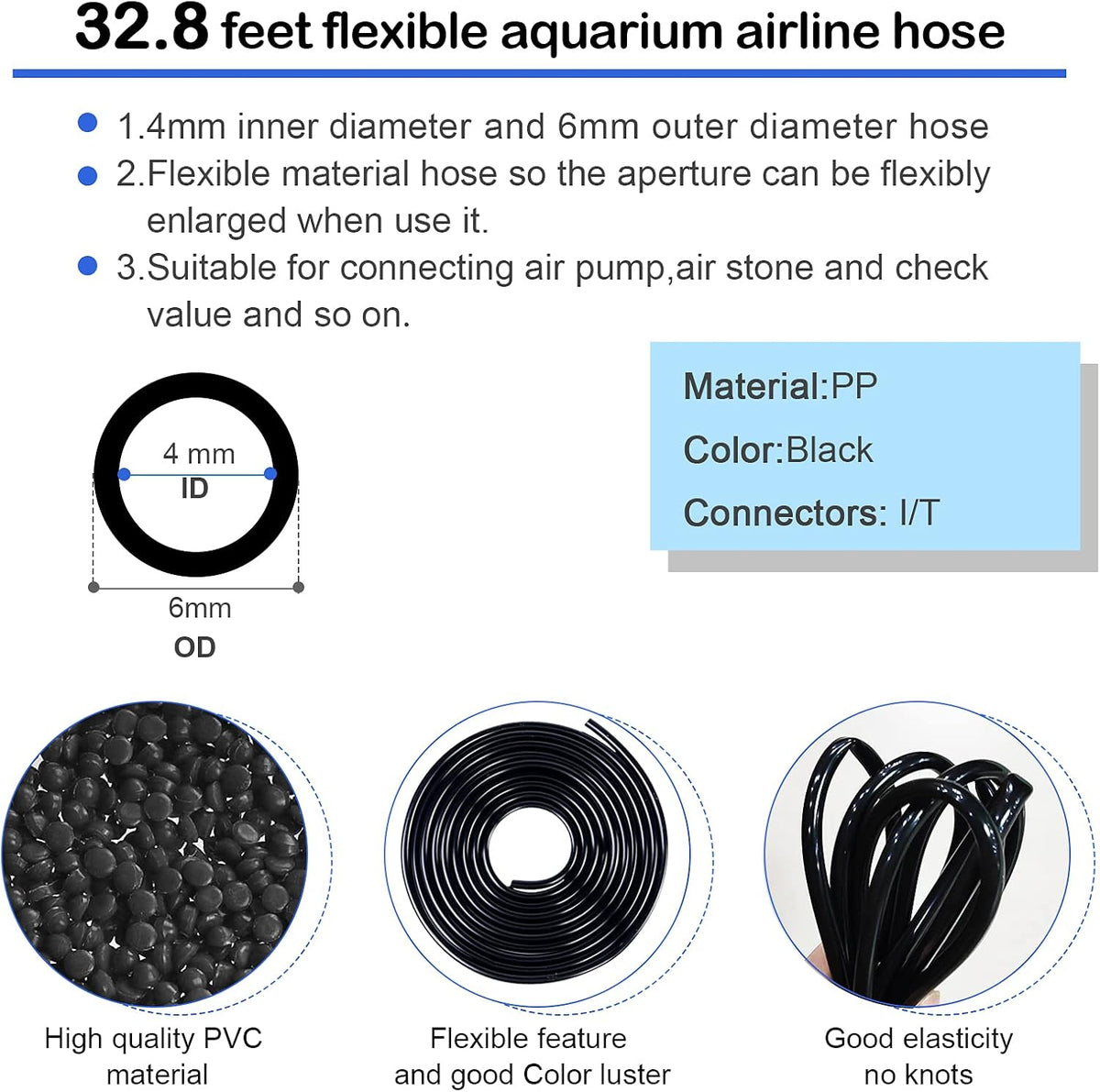 Aquarium Airline Tubing & Air Stone Kit – 32.8 ft