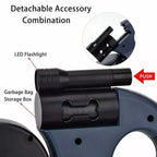 Dual Retractable Dog Leash with LED Light & Bag Holder – 10 ft