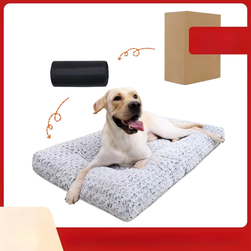 Soft Pet Cushion Bed – Bite-Resistant Winter Dog & Cat Bed with Non-Slip Bottom