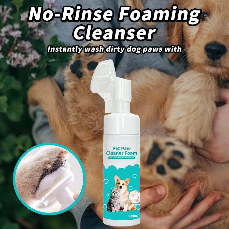 Waterless Dog Paw Cleaner with Silicone Brush – No-Rinse Foaming Paw Washer for Dogs & Cats