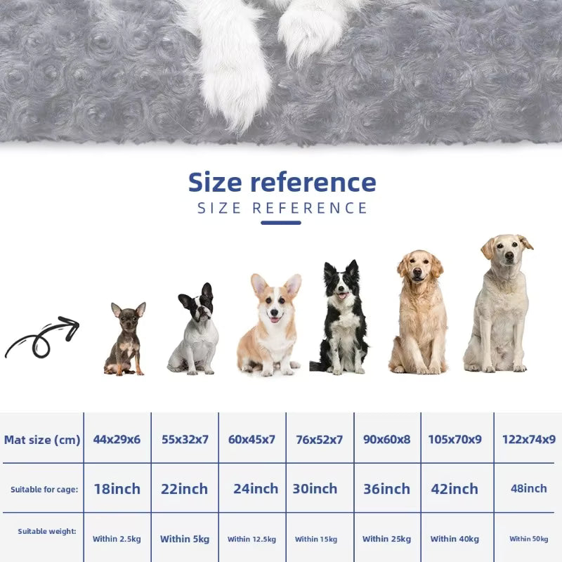 Soft Pet Cushion Bed – Bite-Resistant Winter Dog & Cat Bed with Non-Slip Bottom
