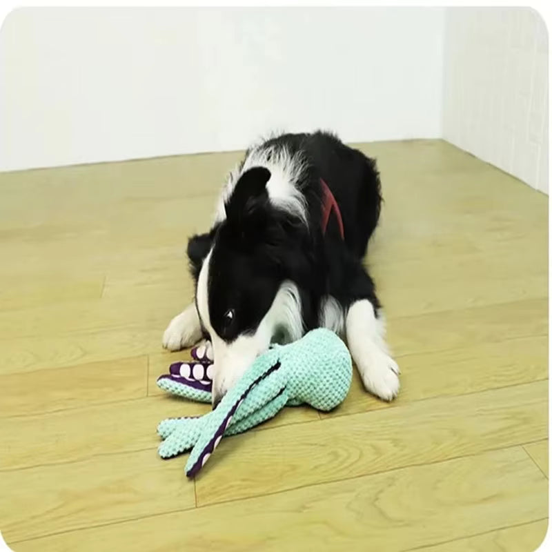Dog Plush Octopus Toy with Sound – Interactive Chew-Resistant Toy for Small and Large Dogs