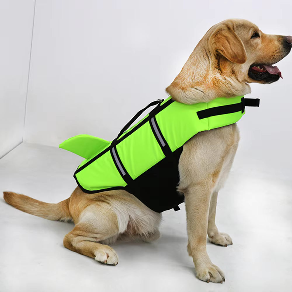 Dog Life Jacket with Rescue Handle – Reflective Adjustable Life Vest for Swimming and Boating