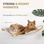 Wall-Mounted Cat Climbing Frame with Wooden Cat Bed and Hammock