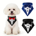 Tuxedo dog bandana with bow tie