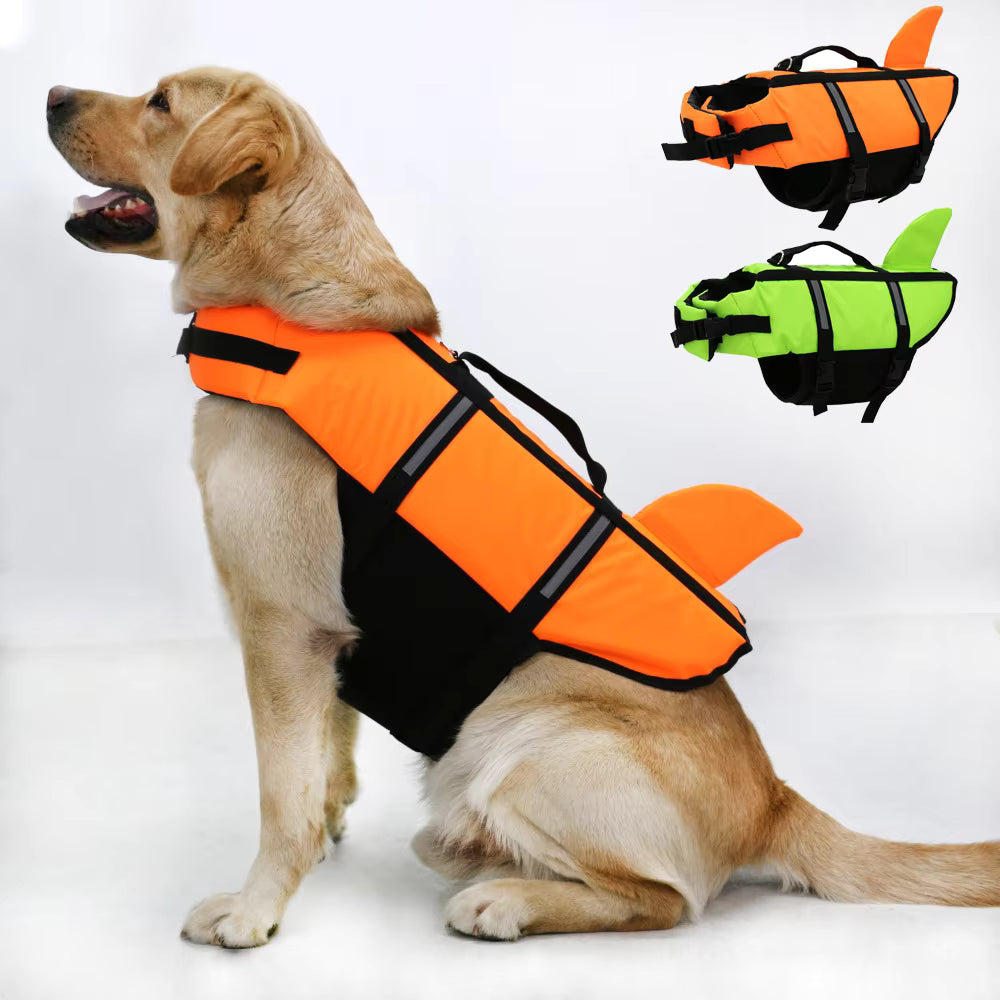 Dog Life Jacket with Rescue Handle – Reflective Adjustable Life Vest for Swimming and Boating