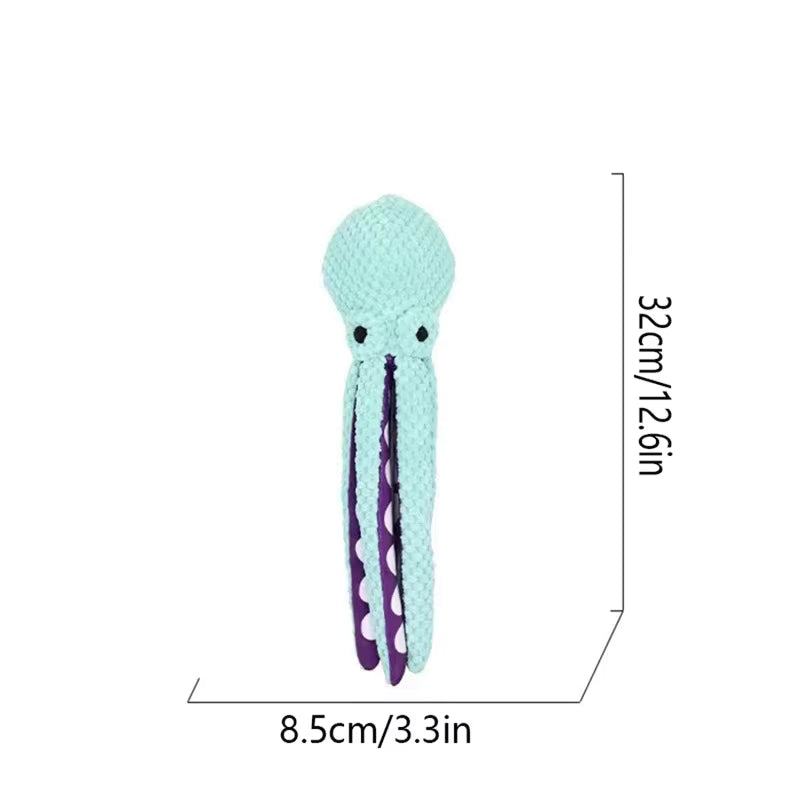 Dog Plush Octopus Toy with Sound – Interactive Chew-Resistant Toy for Small and Large Dogs