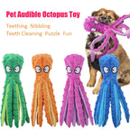 Dog Vocal Toys Octopus Non-Stuffed Soft Plush Toy Puppy Educational Teething Chew Toys Pet Supplies for Small Medium Dogs