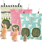 Hanging Hay Feeder Bags for Rabbits & Guinea Pigs – 3 Pack