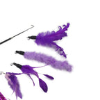 Cat Feather Toy 8PC Replacement Cat Stick with Bell Cat Feather Teaser Wand Pet Kitten Interactive Toy Retractable Fishing Road