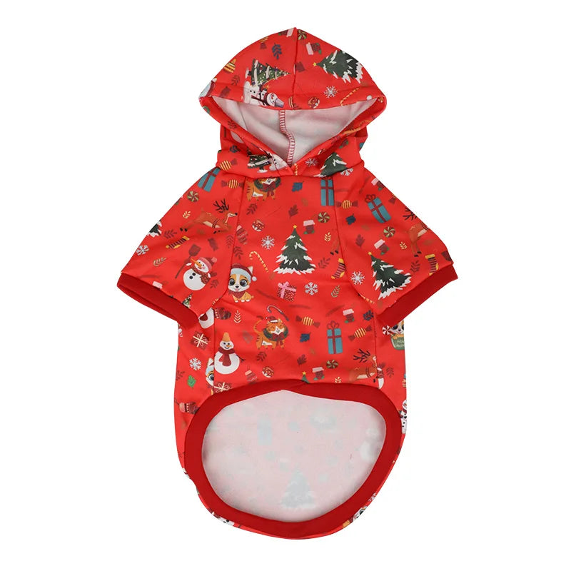 New Arrival Pet Christmas Hoodie Dog Holiday Clothes Festive Pet Apparel