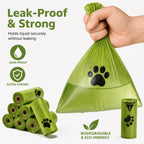 Dog Poop Bag Refill Rolls – Green Paw Print, 10-Pack