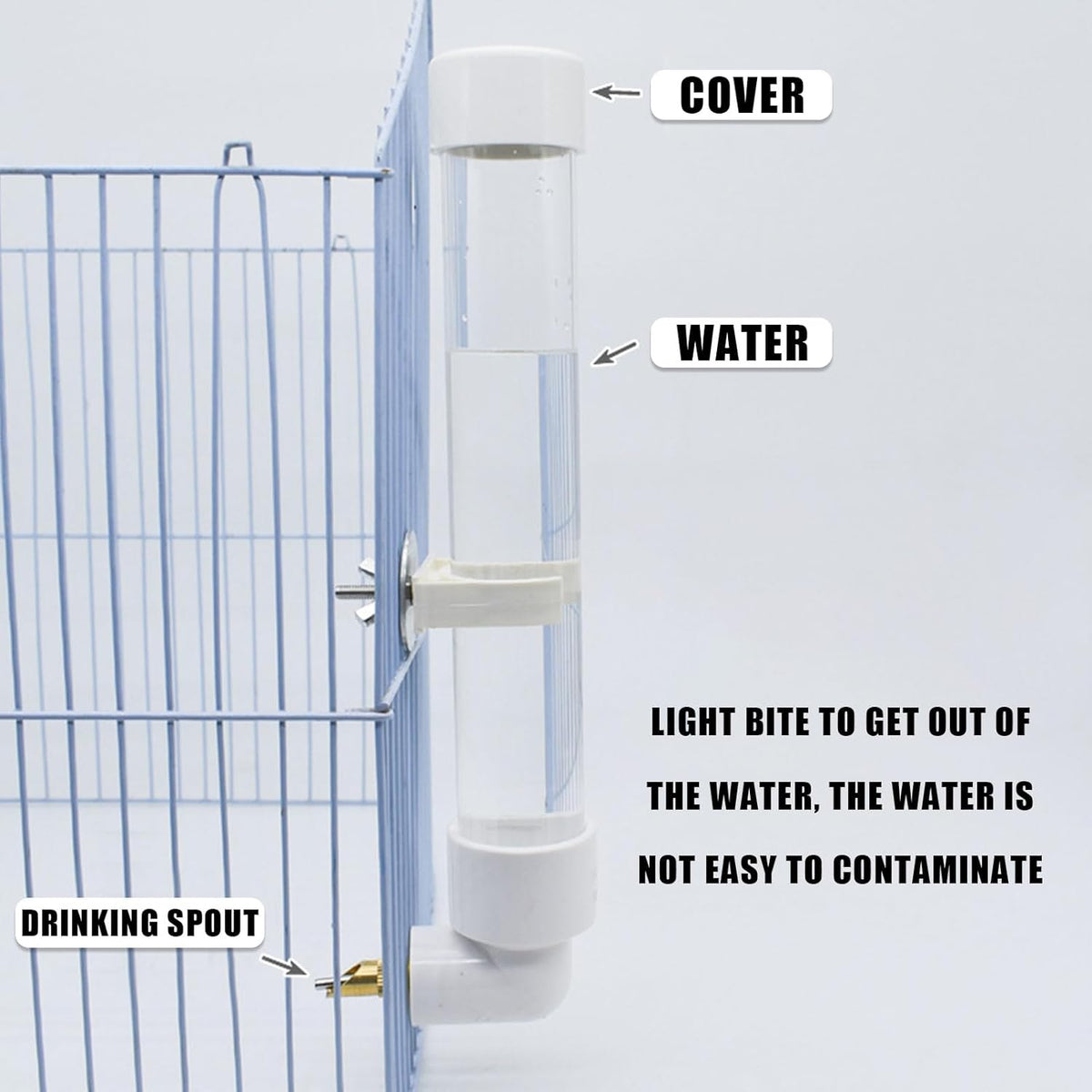 Bird Cage Water Bottle with Cleaning Brush – 130 ml