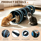 Collapsible Black Play Tunnel for Cats & Rabbits