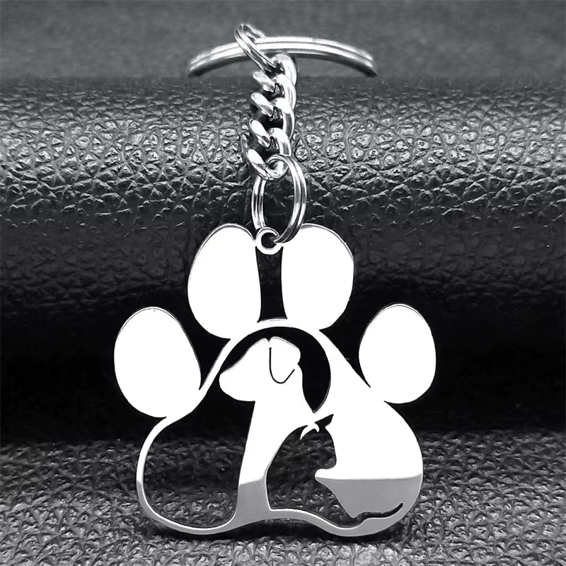 Paw print keychain