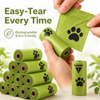 Dog Poop Bag Refill Rolls – Green Paw Print, 10-Pack