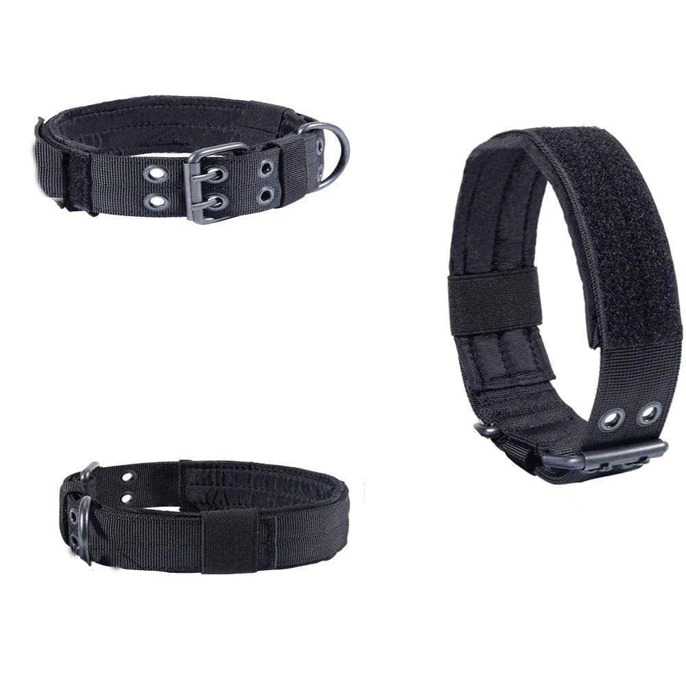 Wide Nylon Dog Collar with Metal Buckle – Neoprene Lined