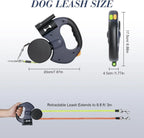 Dual Retractable Dog Leash with LED Light & Bag Holder – 10 ft