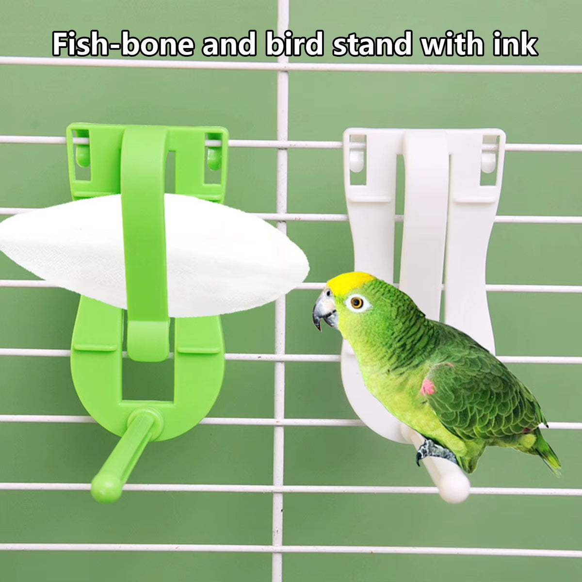 Bird Cage Veggie Clip & Perch – 6 × 12 cm