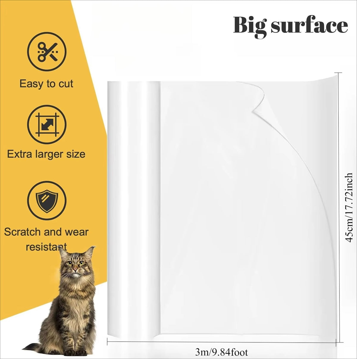 Clear cat scratch couch protector