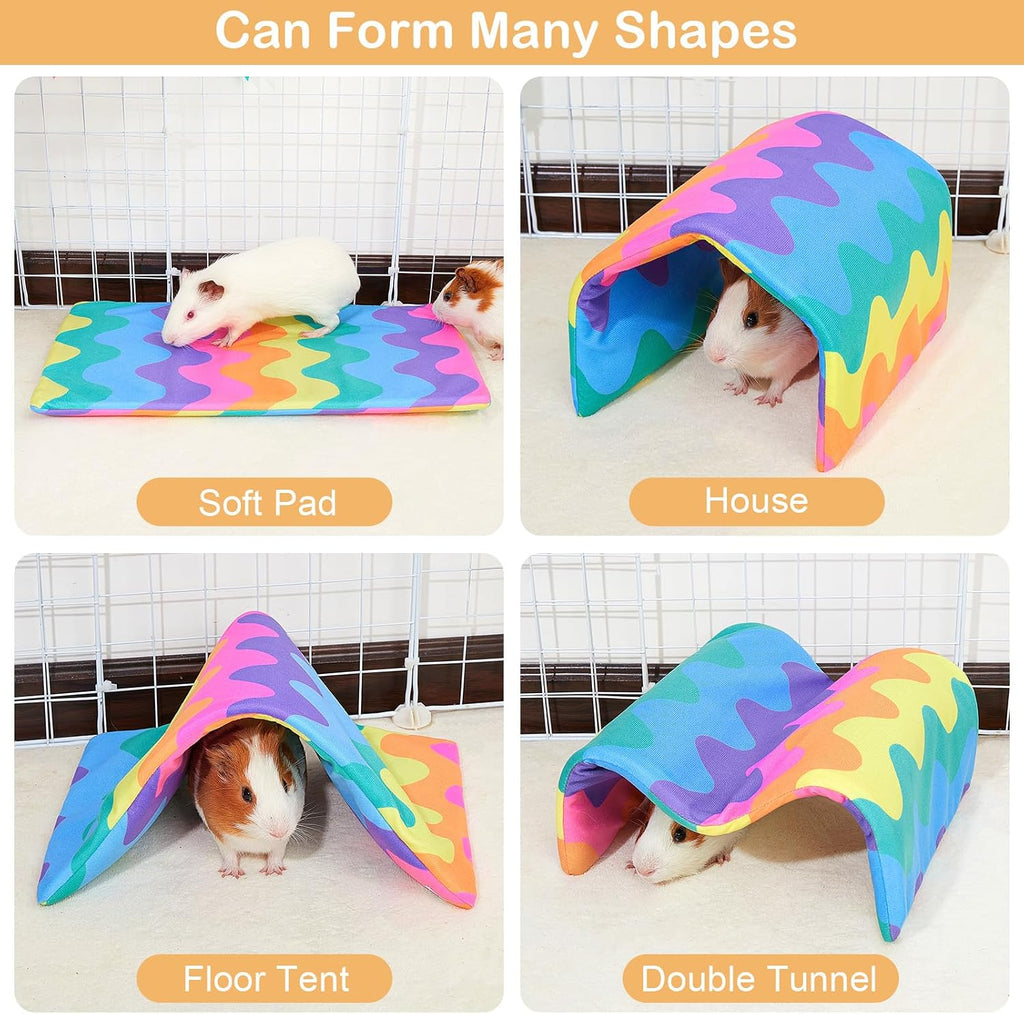 Foldable Guinea Pig Tunnel & Hideout – Rainbow Wave