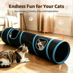 Collapsible Black Play Tunnel for Cats & Rabbits