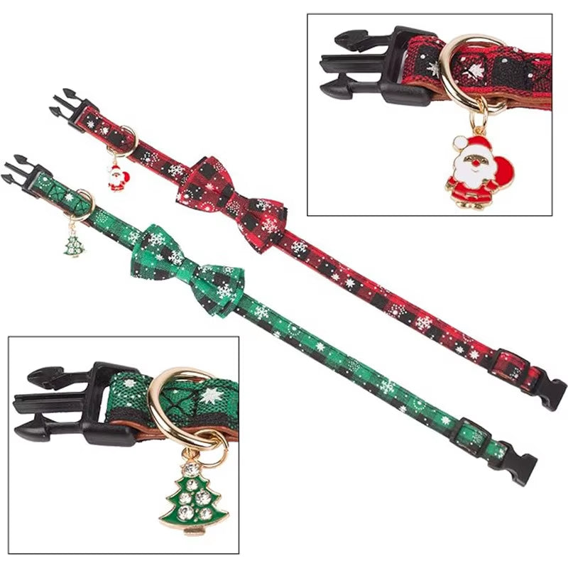 Christmas dog collar with bow tie – photo 5