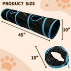 Collapsible Black Play Tunnel for Cats & Rabbits