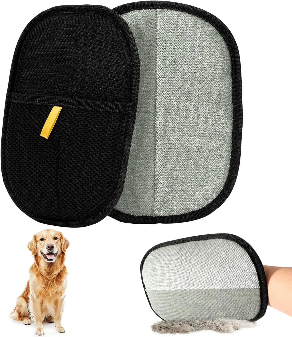 1/2PCS Pet Hair Remover Glove Double-Sided Fur Gloves Cat Dog Fur Magnet Gloves for Washing Deshedding Cleaning Carpets Sofas