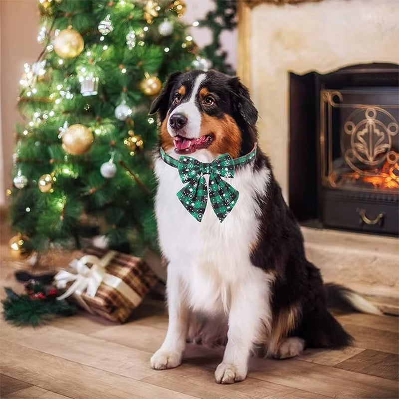 Christmas dog collar with bow tie – photo 3