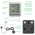 Digital Refrigerator Freezer Fridge Thermometer with Extra Sensor Reptile Thermometer Indoor Hygrometer Max and Min Remember Black ZZ20